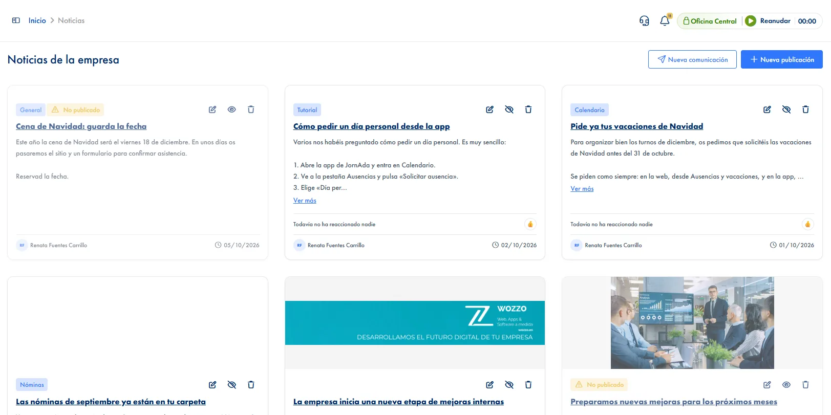 Noticias internas de la empresa en JornAda