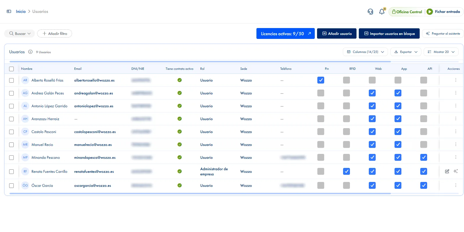 Software de control horario y fichaje para registro de jornada