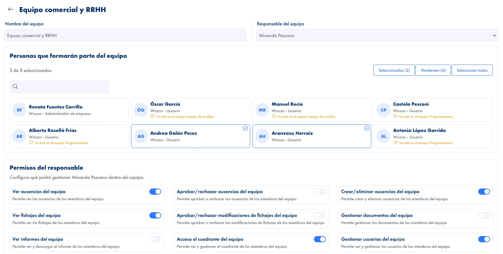 Gestiona tu equipo completo desde un solo lugar