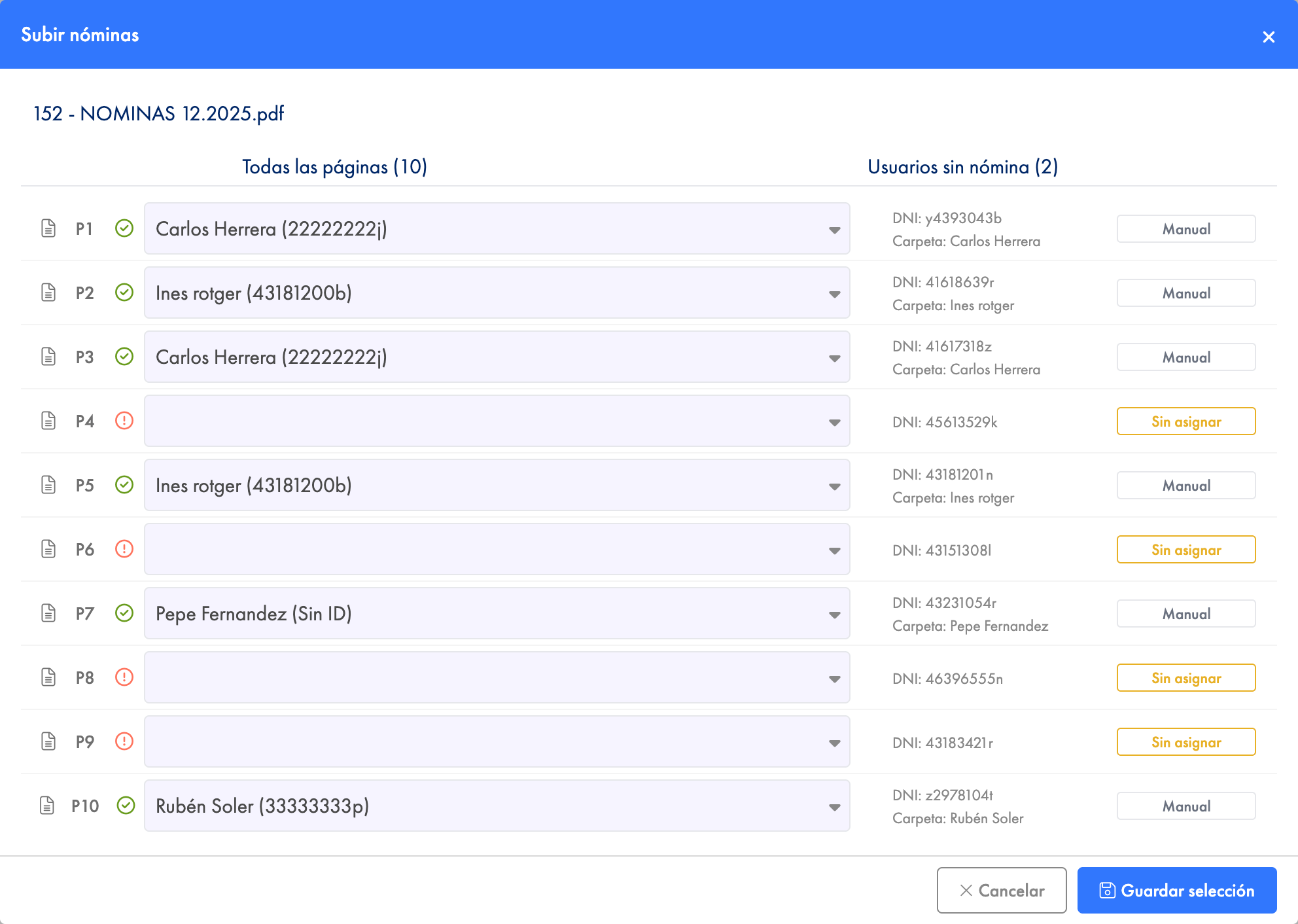 Sistema inteligente de distribución de nóminas